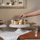 Tiffany Cake Stand With Dome - White