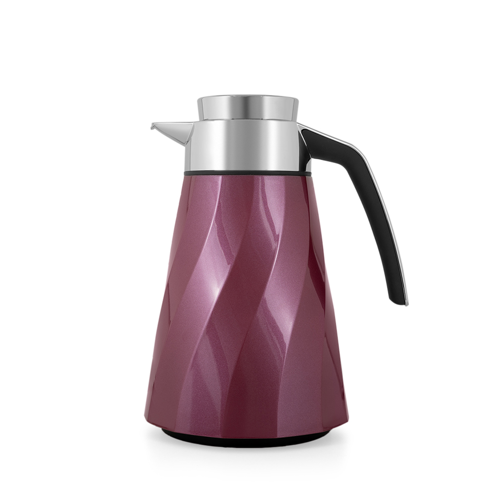 Swirl Cone Burgundy/Silver Vacuum Flask - 1 Litre