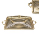 Iron Gilt Color Plated Oblong Tray with Acrylic Cover