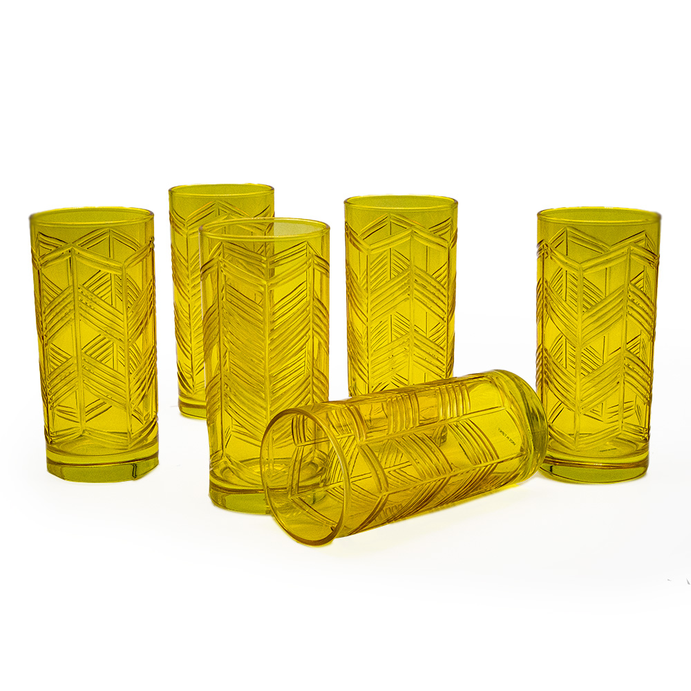 Light Amber Tumbler Glass Set - 6pcs