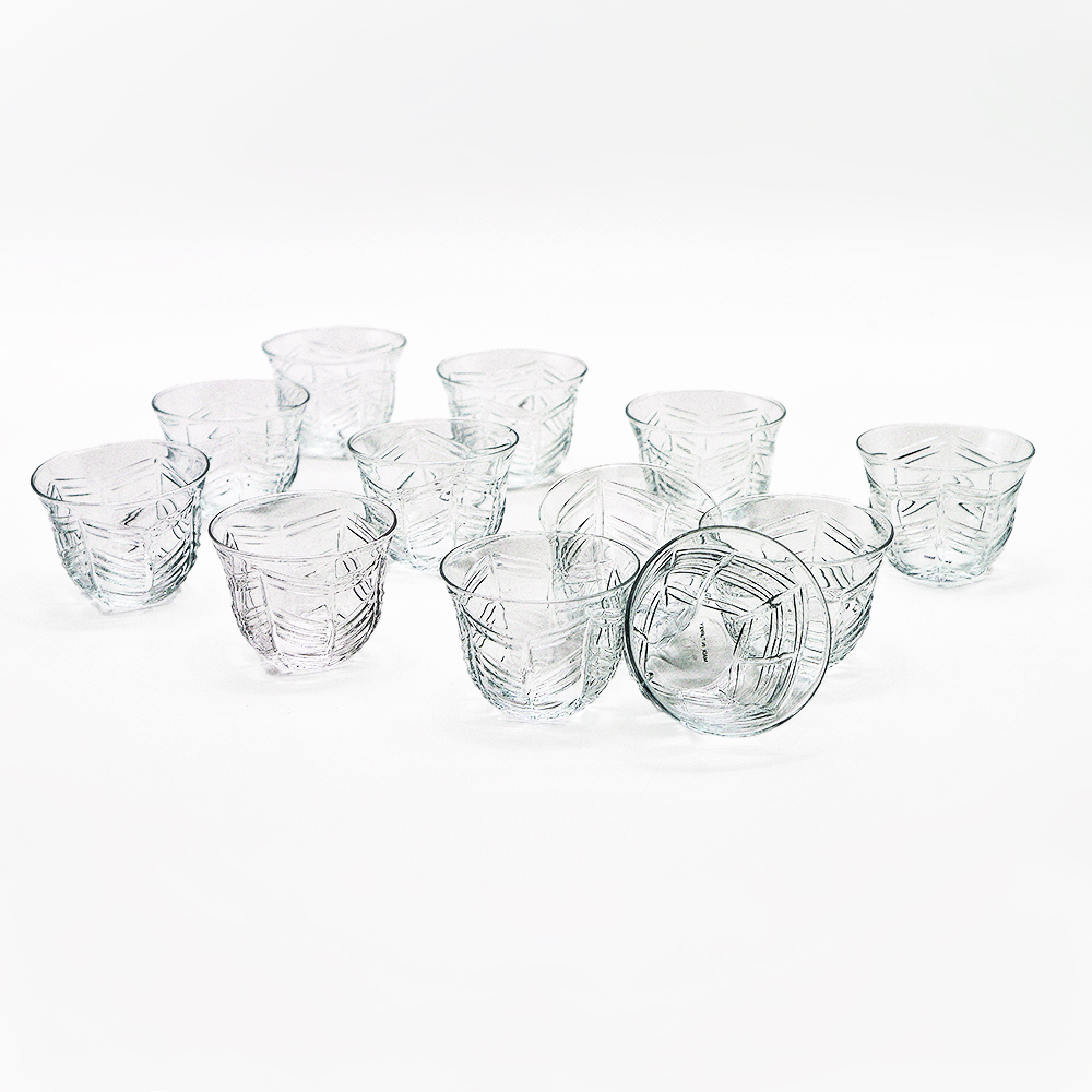Clear Glass Coffee Cup Set - 12pcs