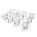 Glass Coffee Cup Set with Flowers Pattern - 12pcs
