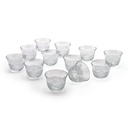 Frosted Glass Coffee Cup Lines Set - 12pcs