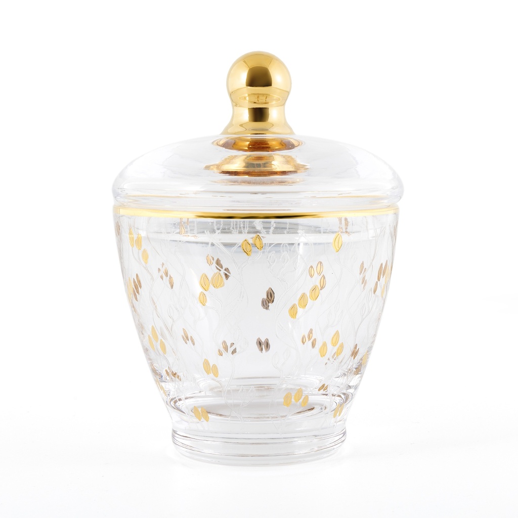 Handmade Leaves Sugar Bowl - Gold
