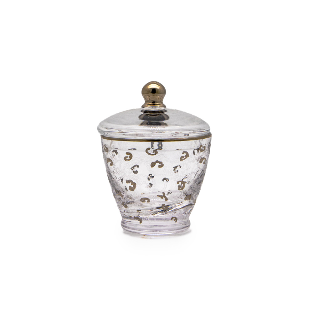 Handmade Sugar Bowl Clear - Platinum