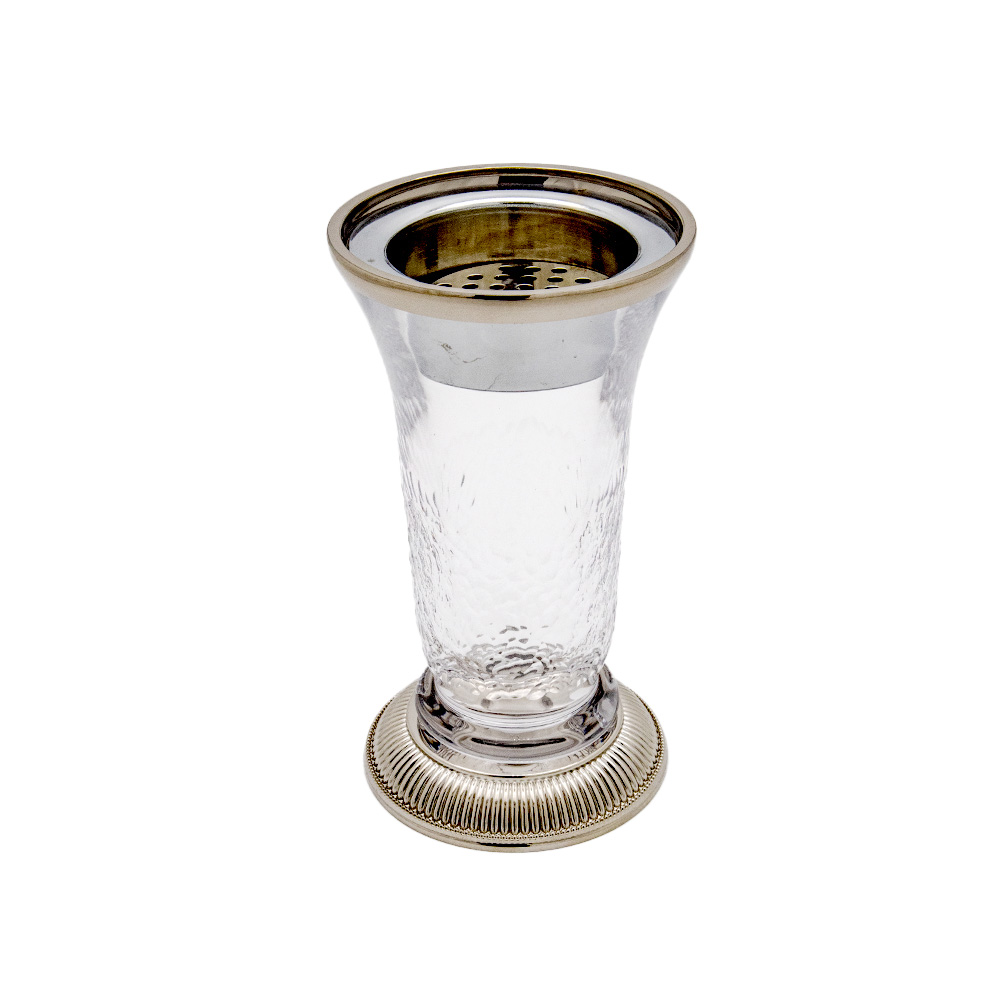 Glass Base Decorative Incense Burner - Silver