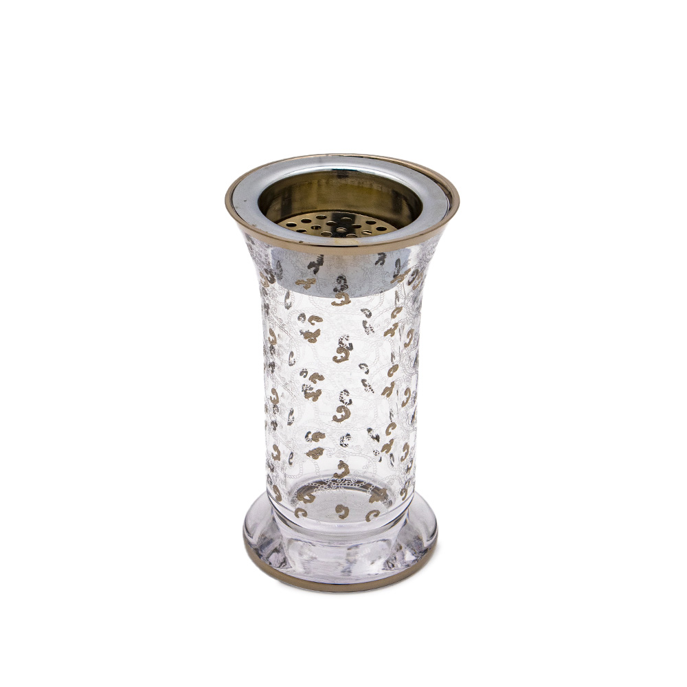 Glass Base Decorative Incense Burner - Clear/Silver