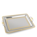 Lady 4 Lines Rectangular Tray - Gold