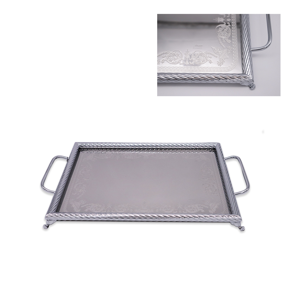 Anphoras Inox 2 Rectangular Tray - Silver