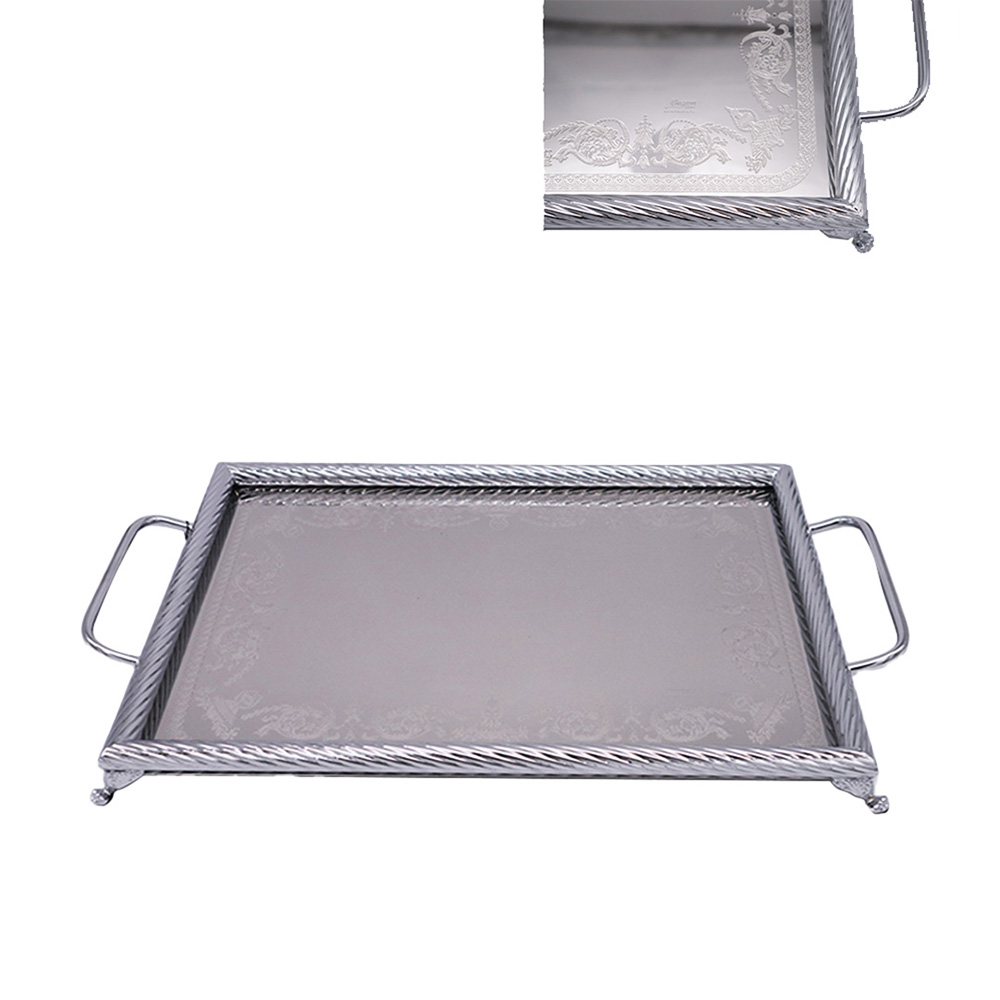 Anphoras Inox 4 Rectangular Tray - Silver