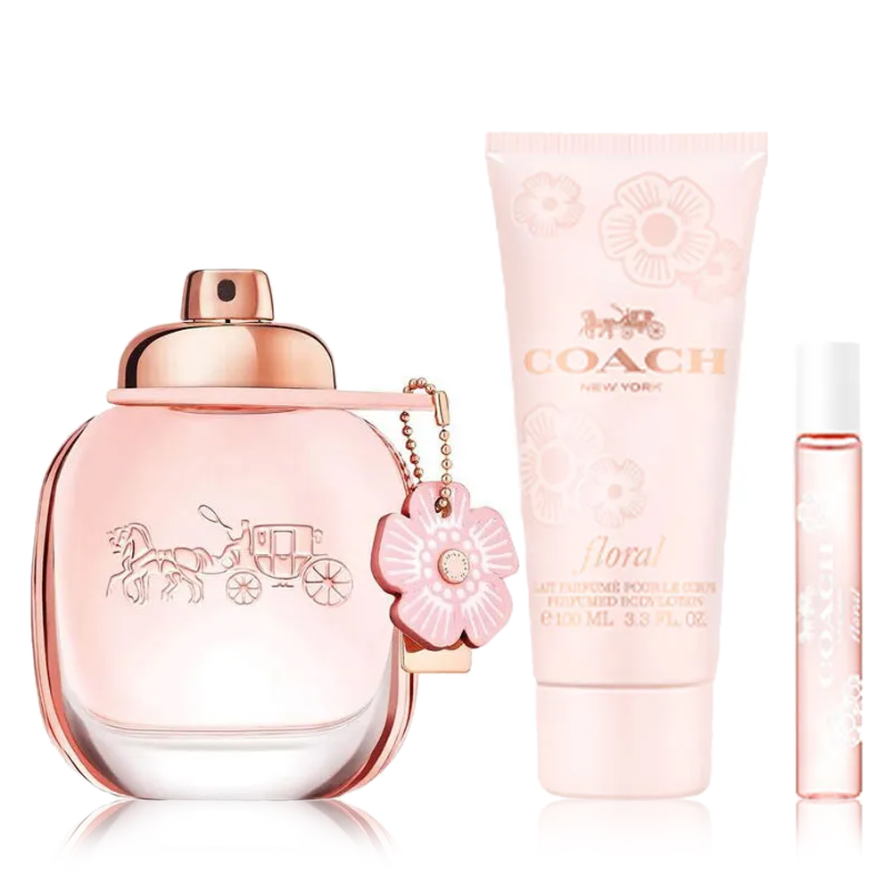 Coach Floral Travel Set for Women - 3 Pcs