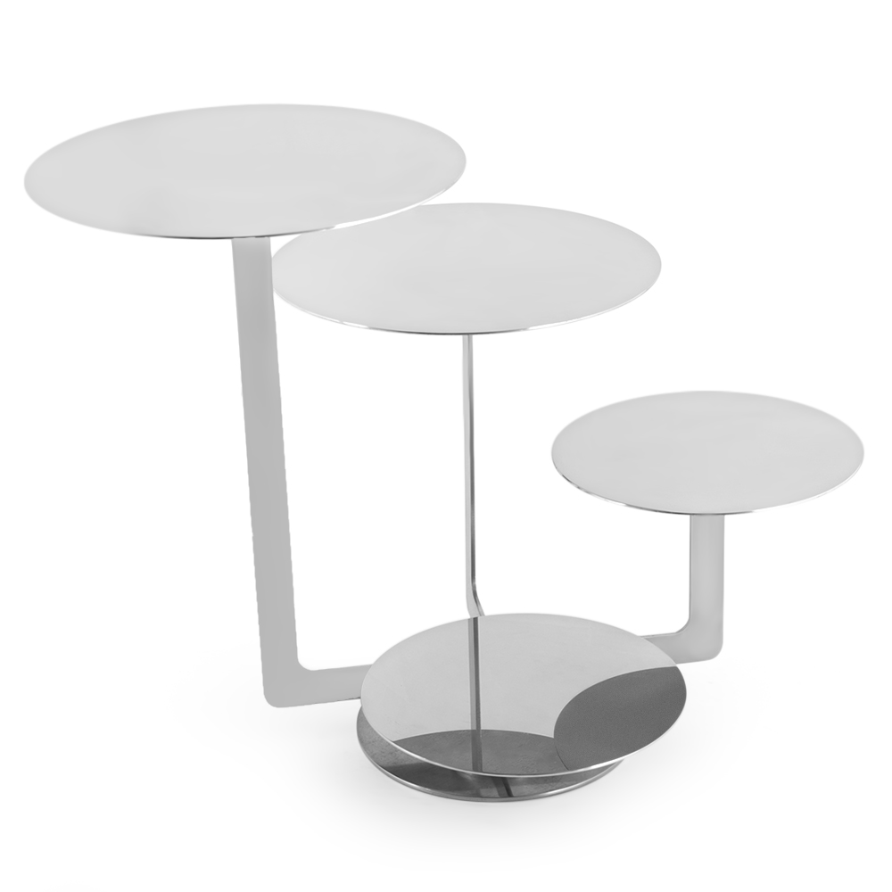 Rotating Dessert Stand with 4 Plates - Silver