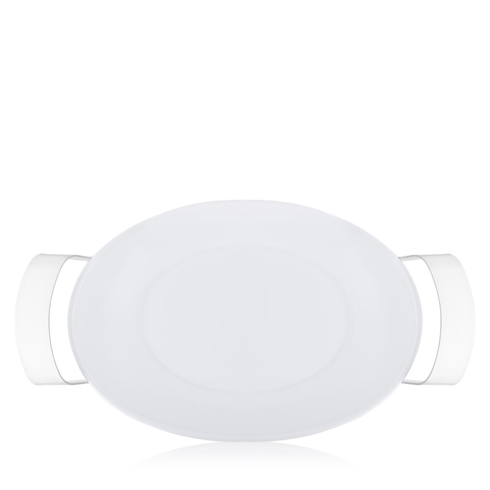 Oval Porcelain White Dish With Holder