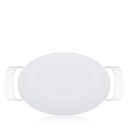 Oval Porcelain White Dish With Holder