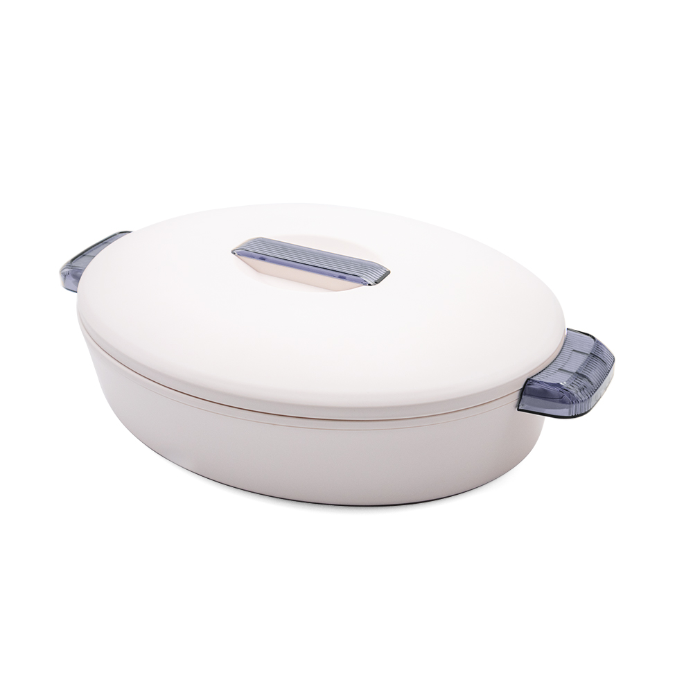 White/Grey Colorado Oval Insulated Server - 2.8L