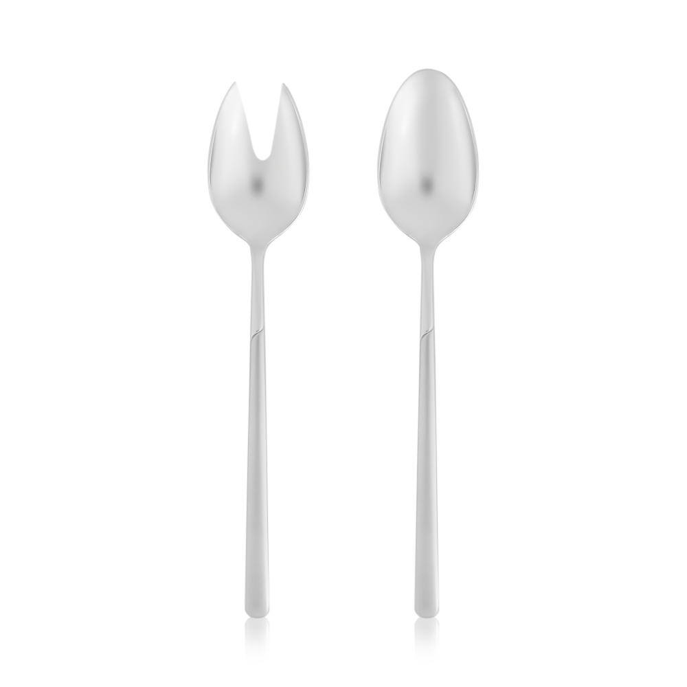 Celtika Sandblasted Stainless Steel Salad Serving Set