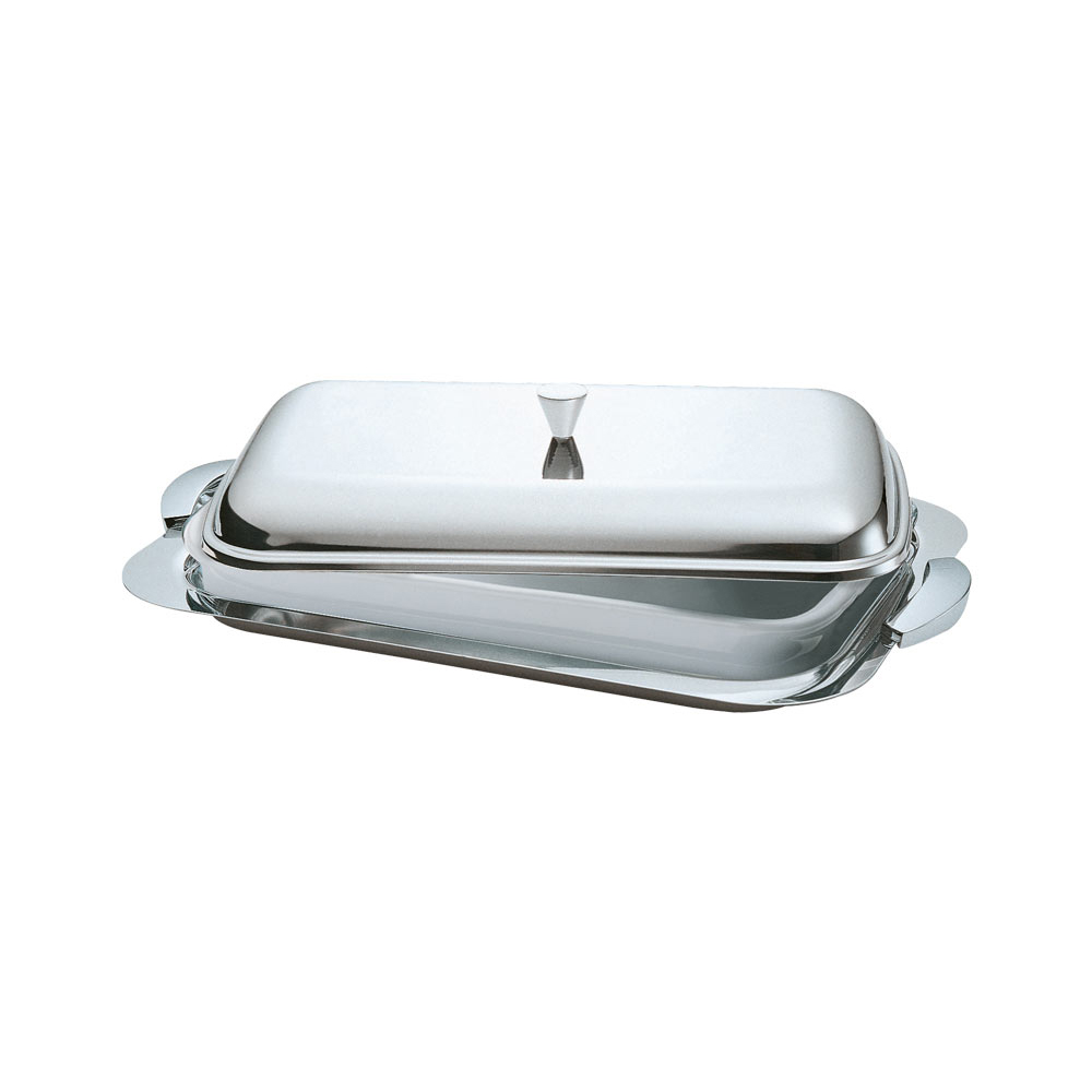 Rectangular Stainless Steel Serving Dish with Lid