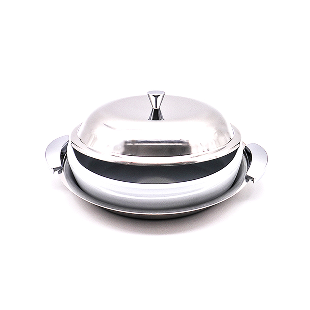 Round Stainless Steel Serving Dish with Lid