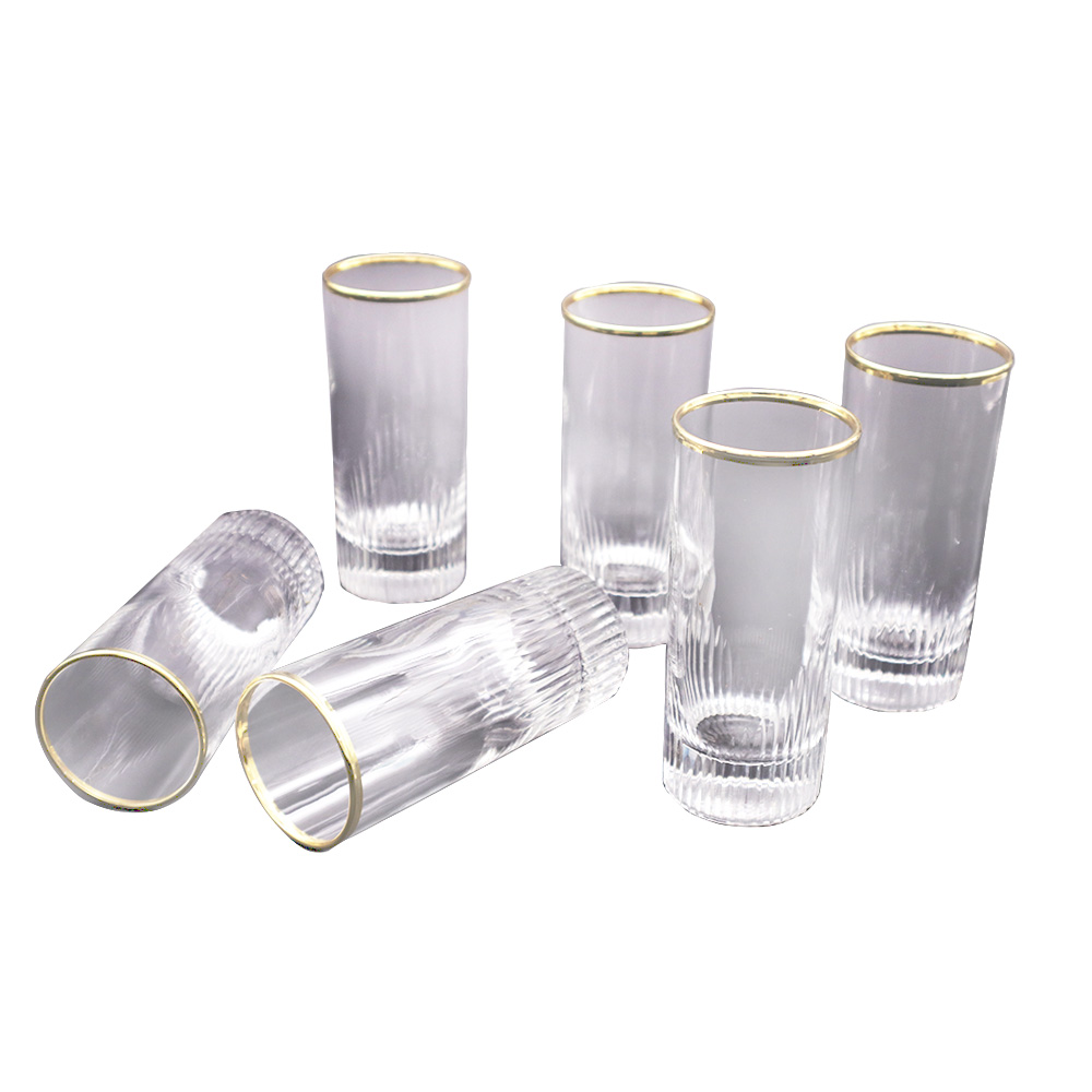 Cut Milano Gold Tumbler Glass Set - 6pcs